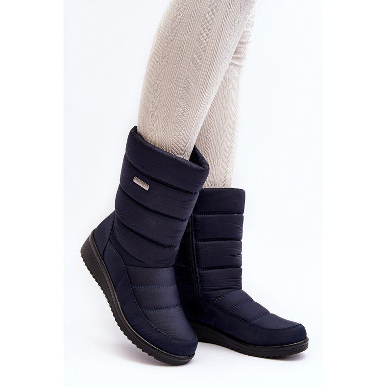 Botas de nieve aislantes con cuña, azul marino Calena 1