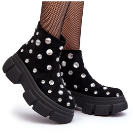 S.Barski Botas aislantes de ante con cristales D&amp;A MR870-83 Negro 4