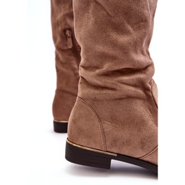 Super Me Botas planas por encima de la rodilla de mujer Bikka beige 3