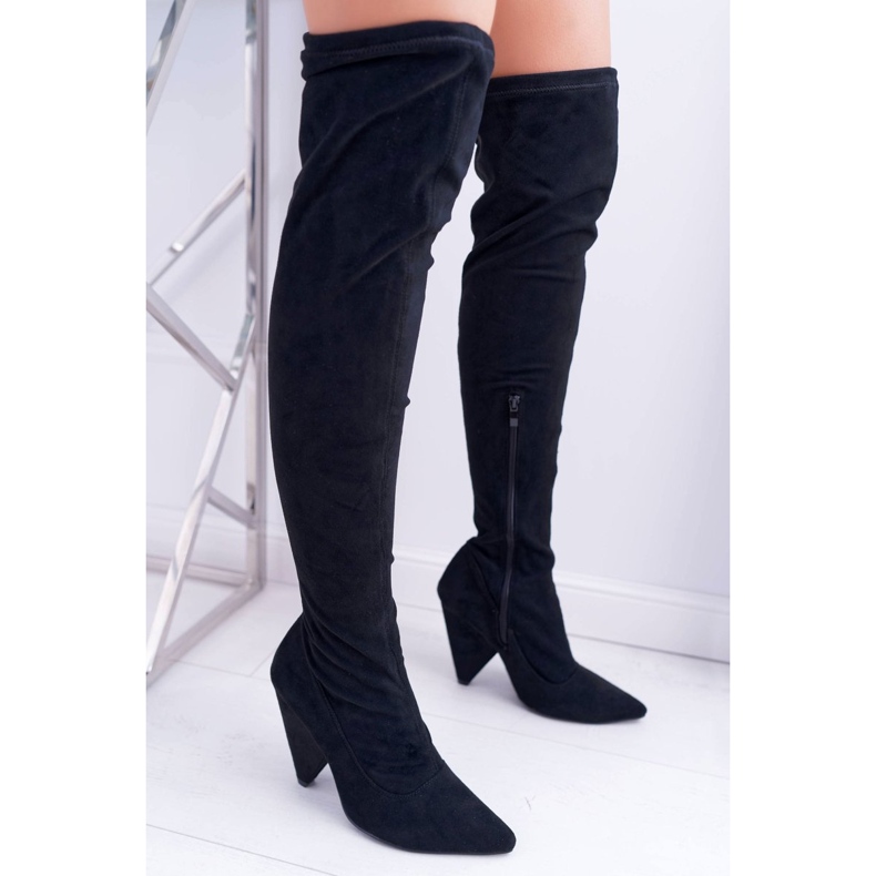 Botas Tacón Alto Mujer Lu Boo Gamuza Negro Tamar 2