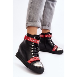 Botas de cuña aislantes con strass, ecopiel Lu Boo, negro 7