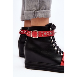 Botas de cuña aislantes con strass, ecopiel Lu Boo, negro 8