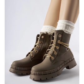 Botas de montaña marrones con cadena Alcin marrón 2