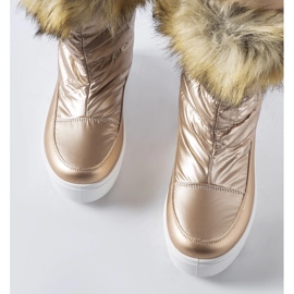 Botas de nieve Igne metalizadas con pelo decorativo. dorado 2