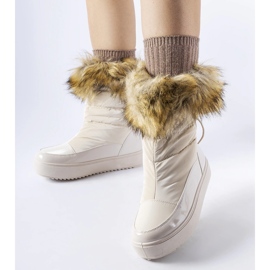 Botas de nieve beige con pelo decorativo de Igne 1