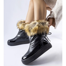 Botas de nieve Igne negras con pelo decorativo. negro 2