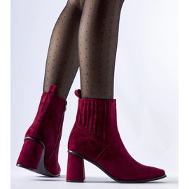 Botines burdeos con punta cuadrada de Pastina rojo 1