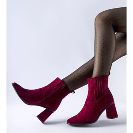 Botines burdeos con punta cuadrada de Pastina rojo 2