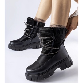 Botas de nieve negras con pedrería Pettenasco negro 1