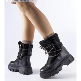 Botas de nieve negras con pedrería Pettenasco negro 2