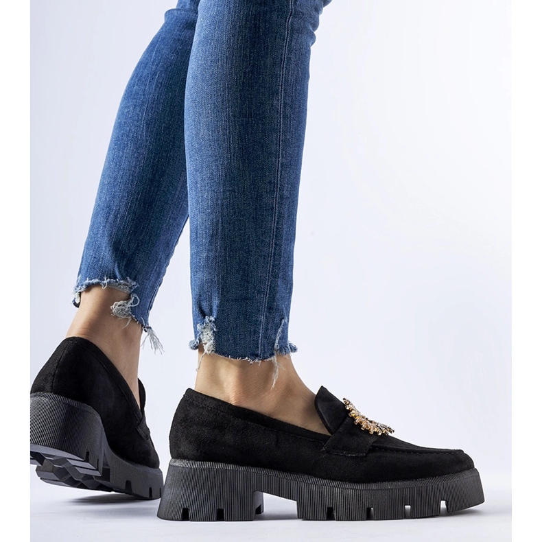 Mocasines negros decorados con hebilla Stanislas 1