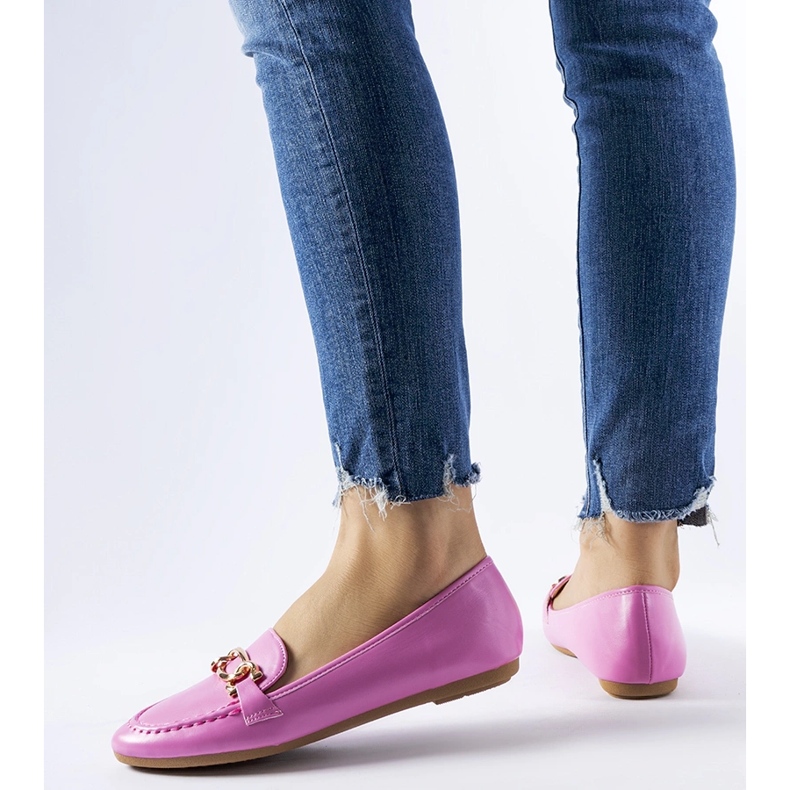 Mocasines rosas decorados con hebilla Gaston rosado 1 Mocasines rosas decorados con hebilla Gaston rosado 1