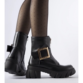 Botines negros masivos con hebilla Morgan 2
