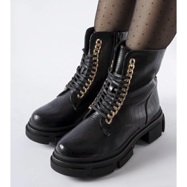 Botas de trabajador Goodland negras con cadena decorativa. negro 1