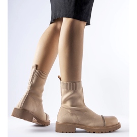 Botines calcetín marrones con pedrería de Vail marrón 1