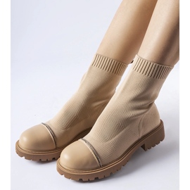 Botines calcetín marrones con pedrería de Vail marrón 2