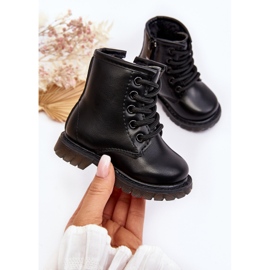 Botas Infantiles De Piel Con Cremallera Negro Omua 3