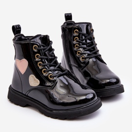 Botines infantiles de charol con adornos Negro Adete 6