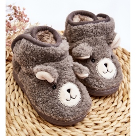 Pantuflas Infantiles Térmicas Con Osito, Gris Eberra 2 Pantuflas Infantiles Térmicas Con Osito, Gris Eberra 2