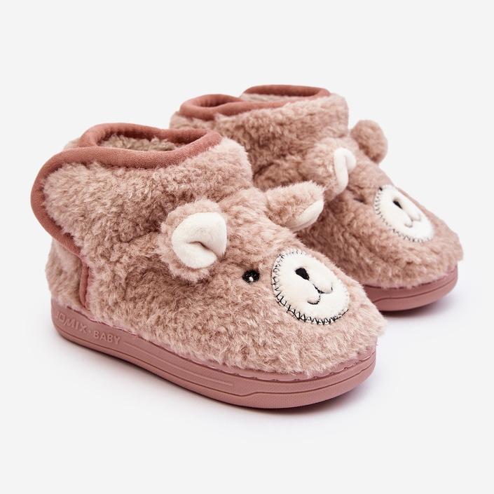Pantuflas Infantiles Térmicas Con Osito Rosa Eberra rosado 1
