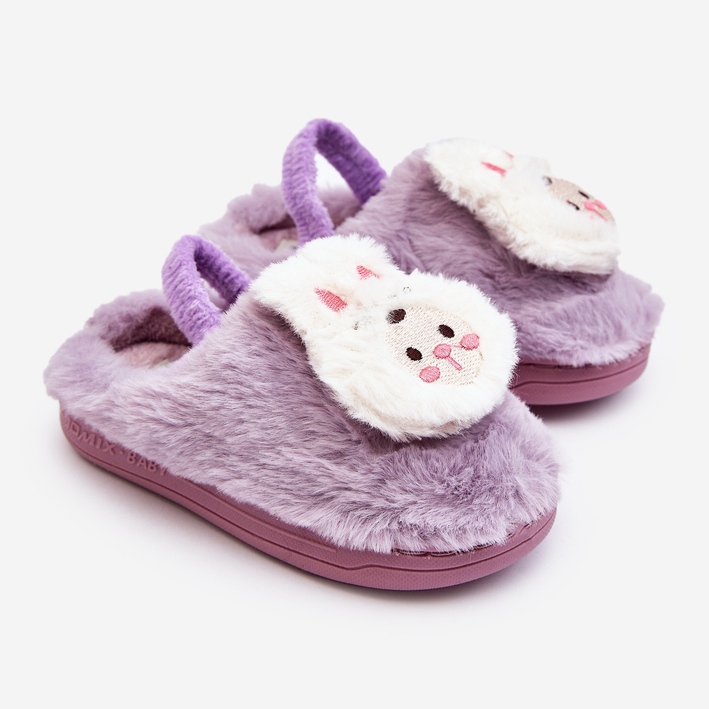 Pantuflas Infantiles Conejito Peludo, Dicera Morada púrpura 1
