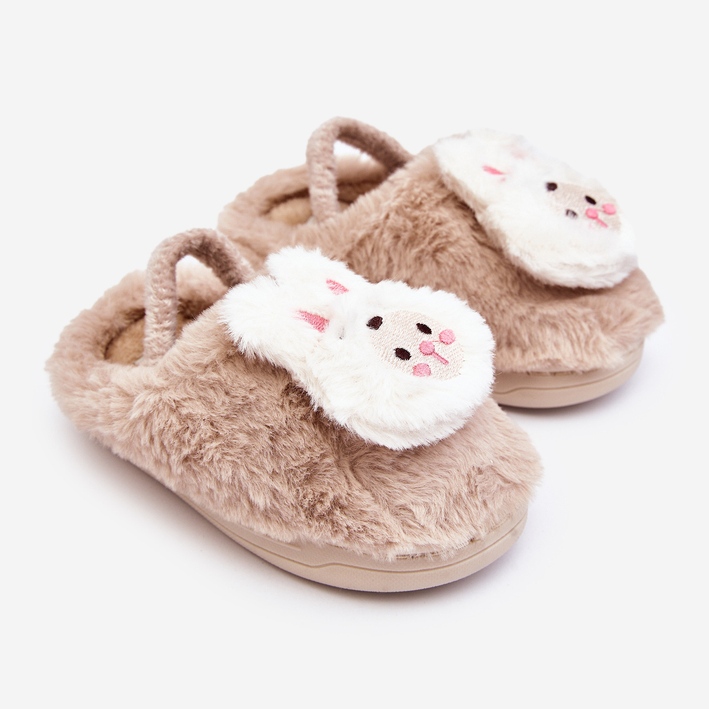 Pantuflas Infantiles Conejito de Pelo Beige Dicera 1