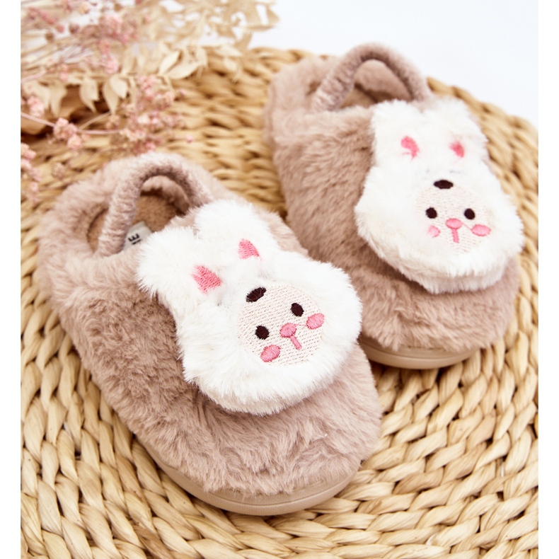 Pantuflas Infantiles Conejito de Pelo Beige Dicera 2