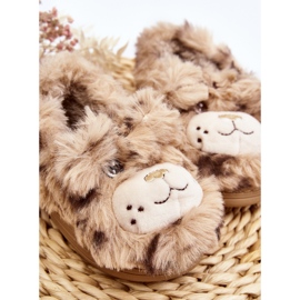 Pantuflas infantiles de pelo con osito, Beige Apolanie 3