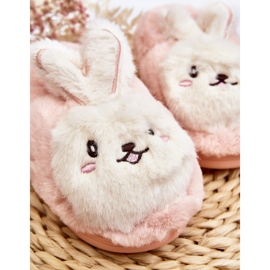 Pantuflas infantiles de pelo con conejito, rosa claro Apolanie rosado 5