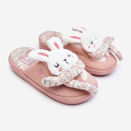 Pantuflas Infantiles Conejito Rosa Suela Gruesa, Dasca rosado 1