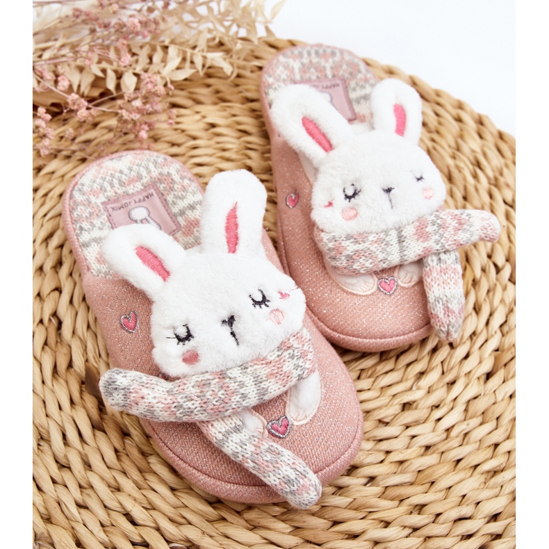 Pantuflas Infantiles Conejito Rosa Suela Gruesa, Dasca rosado 2