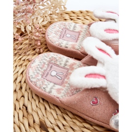 Pantuflas Infantiles Conejito Rosa Suela Gruesa, Dasca rosado 3