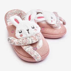 Pantuflas Infantiles Conejito Rosa Suela Gruesa, Dasca rosado 4
