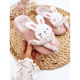 Pantuflas Infantiles Conejito Rosa Suela Gruesa, Dasca rosado 5