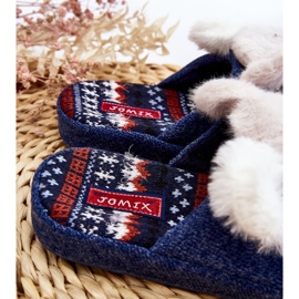 Pantuflas infantiles de suela gruesa con osito azul marino Dasca 5