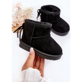 Botas de nieve aislantes para niños con flecos, negro Mikyla 5
