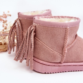 Botas de nieve aislantes para niños con flecos, rosa Mikyla rosado 5