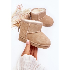 Botas de nieve aislantes con flecos para niño, beige Mikyla 3