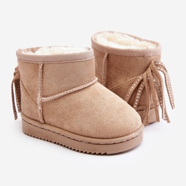 Botas de nieve aislantes con flecos para niño, beige Mikyla 5