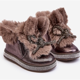 Botas de nieve para niños con cremallera y pelo, marrón, Hanija 6