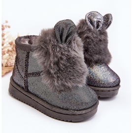 Botas de Nieve para Niños Aisladas con Pelo, Betty Gris, con Orejas 3
