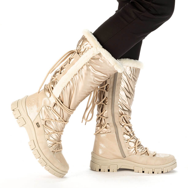 Botas de nieve impermeables de mujer en color beige alto Rieker Z1083-62 1 Botas de nieve impermeables de mujer en color beige alto Rieker Z1083-62 1