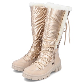 Botas de nieve impermeables de mujer en color beige alto Rieker Z1083-62 10