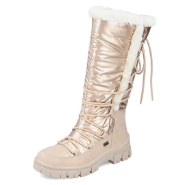 Botas de nieve impermeables de mujer en color beige alto Rieker Z1083-62 6