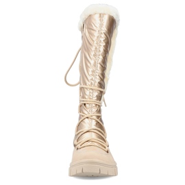 Botas de nieve impermeables de mujer en color beige alto Rieker Z1083-62 11