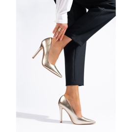 Zapatos de tacón Shelovet dorados 1