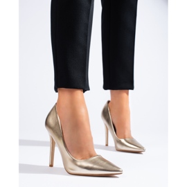 Zapatos de tacón Shelovet dorados 2