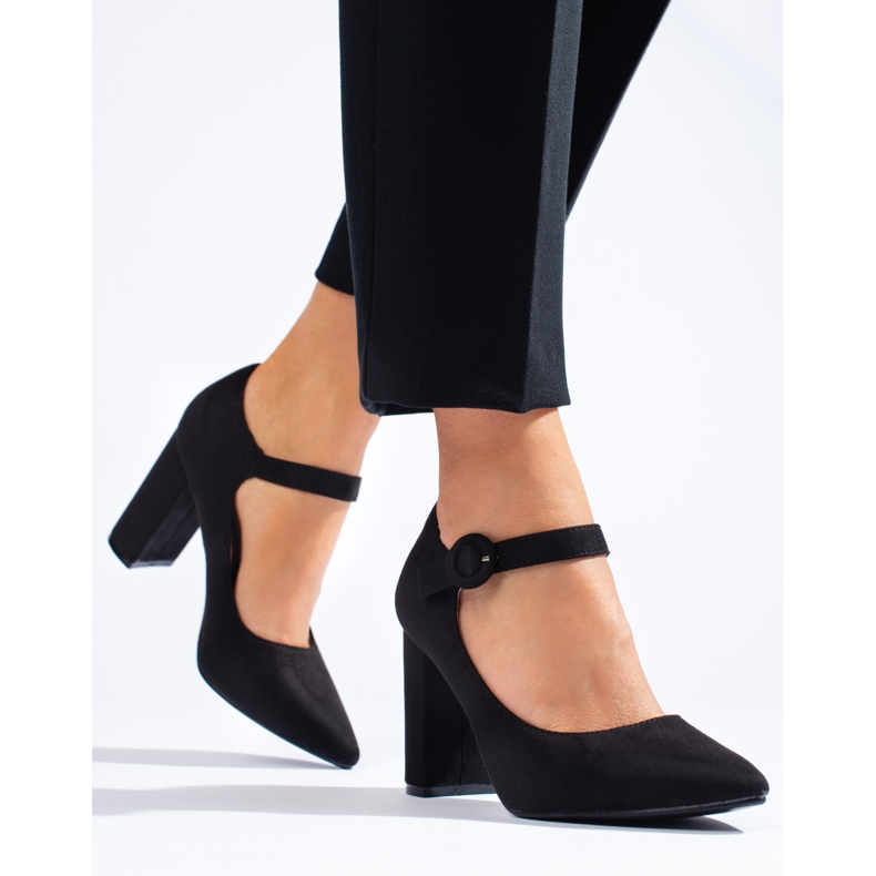 Salón tacón Shelovet ante negro 1