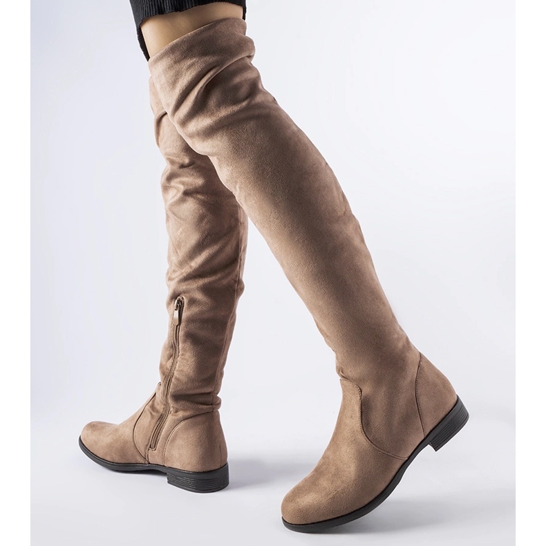 Botas Scandale largas beige cálidas ante ecológico 1 Botas Scandale largas beige cálidas ante ecológico 1