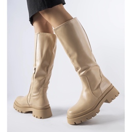 Botas Christien clásicas planas beige 1